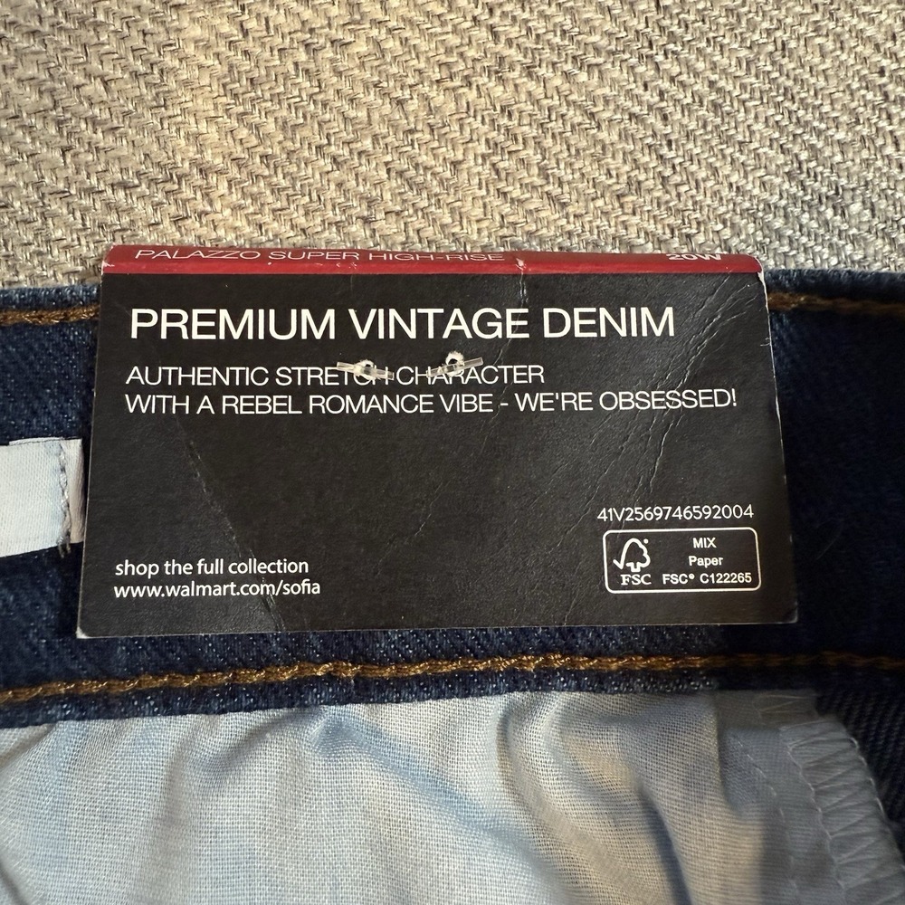 Sofía Jeans Diana Palazzo Super High Rise Wide Leg Denim Women's 20W - Picture 4 of 11